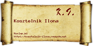 Kosztelnik Ilona névjegykártya